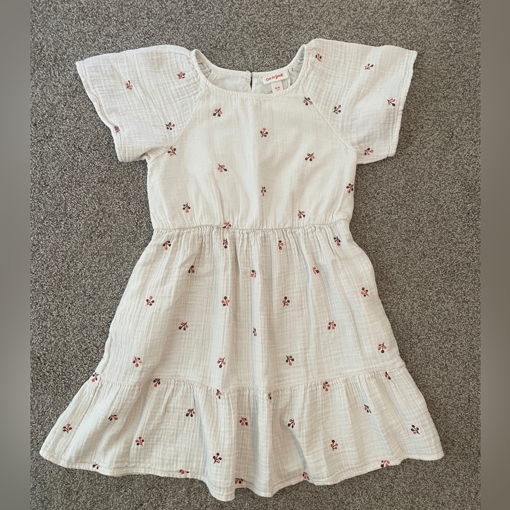 GUC Cat & Jack White Dress with Floral Pattern - Girls’ Size 8